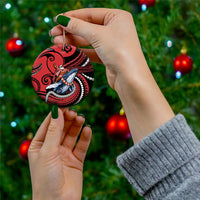 Tonga Christmas Ceramic Ornament Santa Riding Humpback Whale DT05 - Polynesian Pride
