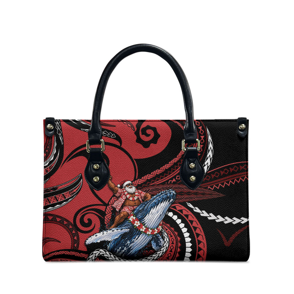Tonga Christmas Leather Bag Santa Riding Humpback Whale DT05 - Polynesian Pride
