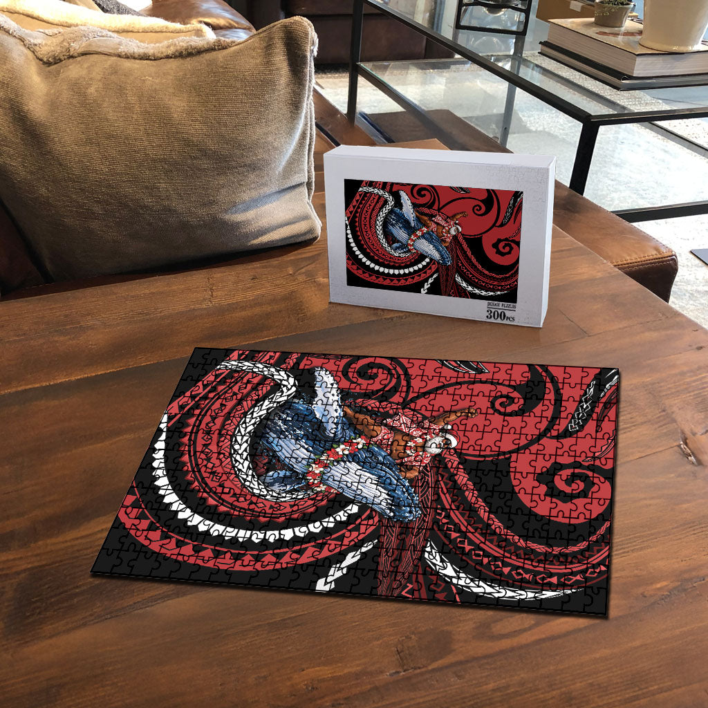 Tonga Christmas Puzzle Santa Riding Humpback Whale DT05 - Polynesian Pride