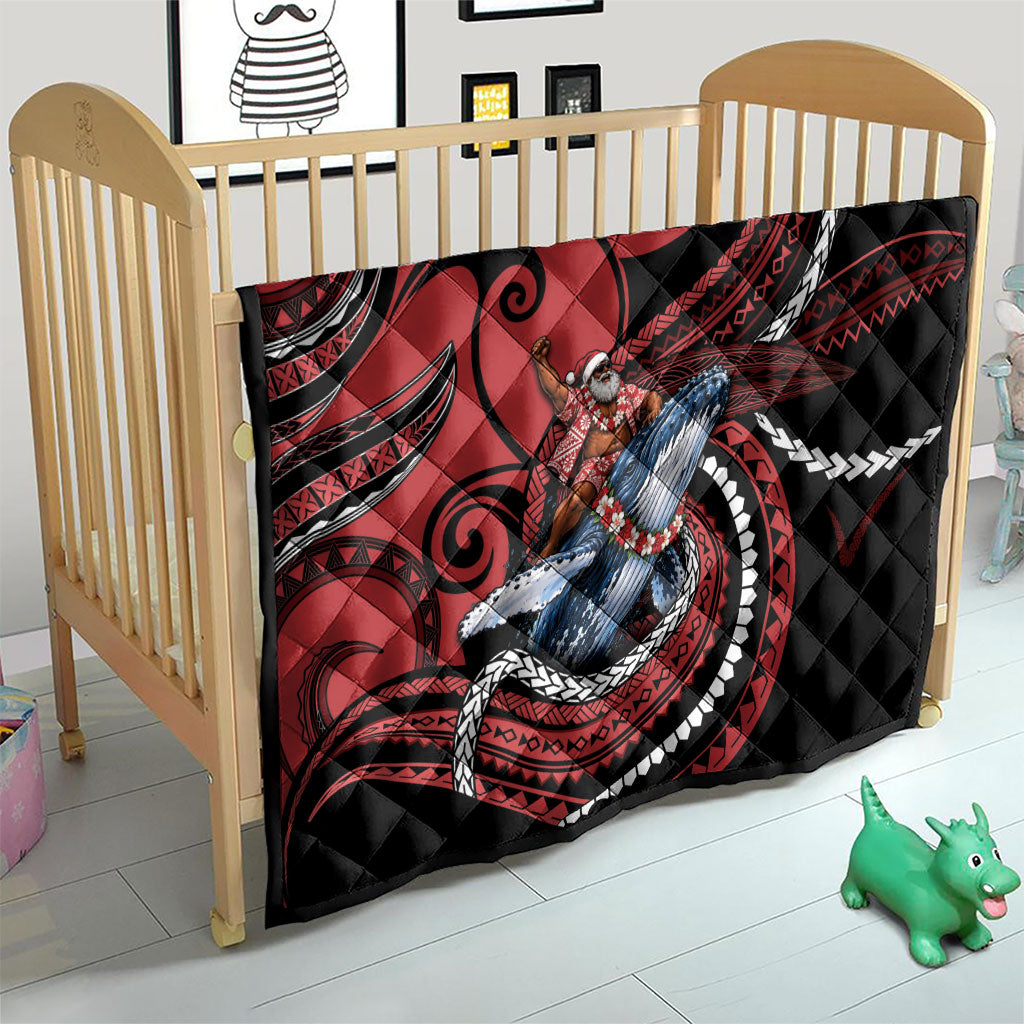 Tonga Christmas Quilt Santa Riding Humpback Whale DT05 - Polynesian Pride