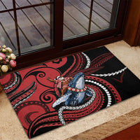 Tonga Christmas Rubber Doormat Santa Riding Humpback Whale DT05 - Polynesian Pride