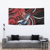 Tonga Christmas Tapestry Santa Riding Humpback Whale DT05 - Polynesian Pride