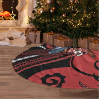Tonga Christmas Tree Skirt Santa Riding Humpback Whale DT05 - Polynesian Pride
