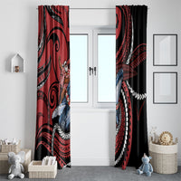 Tonga Christmas Window Curtain Santa Riding Humpback Whale DT05 - Polynesian Pride