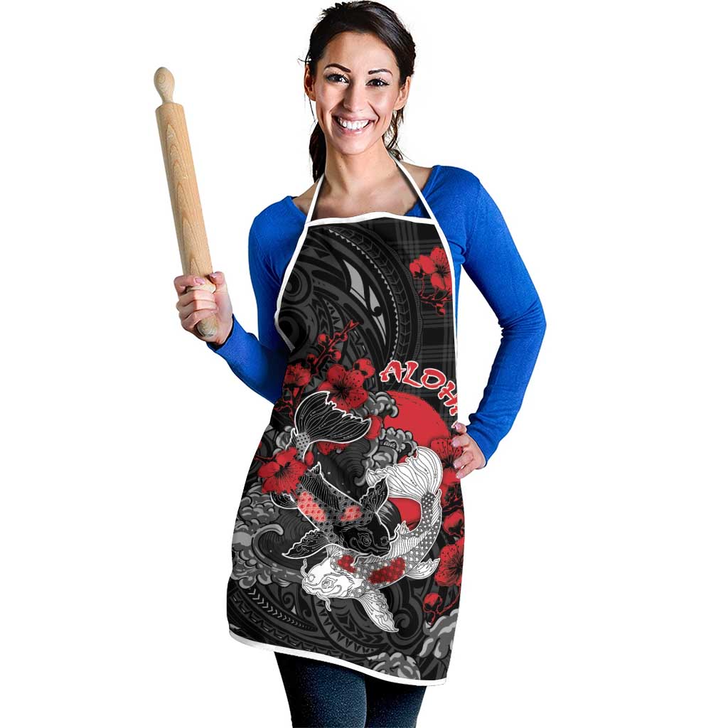 Hawaiian And Japanese Apron Aloha Koi Fish Palaka Patterns DT05 - Polynesian Pride