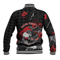 Personalised Hawaiian And Japanese Baseball Jacket Aloha Koi Fish Palaka Patterns - Polynesian Pride