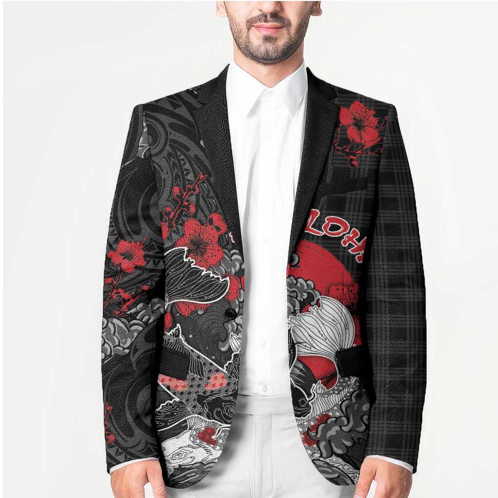 Personalised Hawaiian And Japanese Blazer Aloha Koi Fish Palaka Patterns DT05 - Polynesian Pride