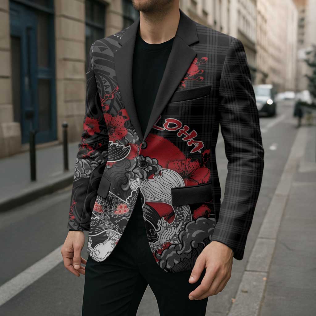 Personalised Hawaiian And Japanese Blazer Aloha Koi Fish Palaka Patterns DT05 - Polynesian Pride