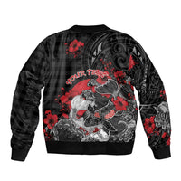 Personalised Hawaiian And Japanese Bomber Jacket Aloha Koi Fish Palaka Patterns DT05 - Polynesian Pride