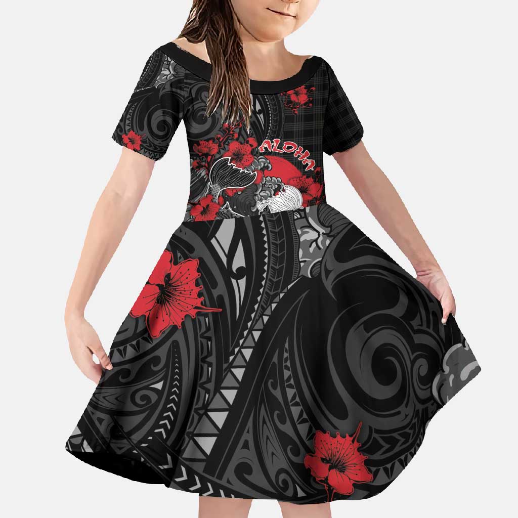 Personalised Hawaiian And Japanese Family Matching Long Sleeve Bodycon Dress and Hawaiian Shirt Aloha Koi Fish Palaka Patterns - Polynesian Pride