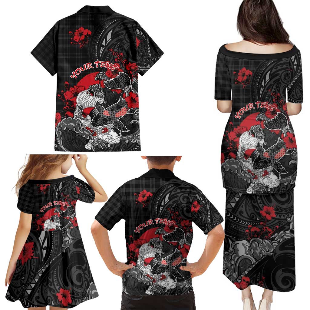 Personalised Hawaiian And Japanese Family Matching Puletasi and Hawaiian Shirt Aloha Koi Fish Palaka Patterns DT05 - Polynesian Pride