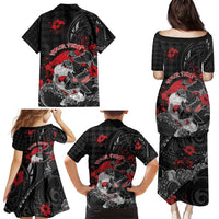 Personalised Hawaiian And Japanese Family Matching Puletasi and Hawaiian Shirt Aloha Koi Fish Palaka Patterns DT05 - Polynesian Pride