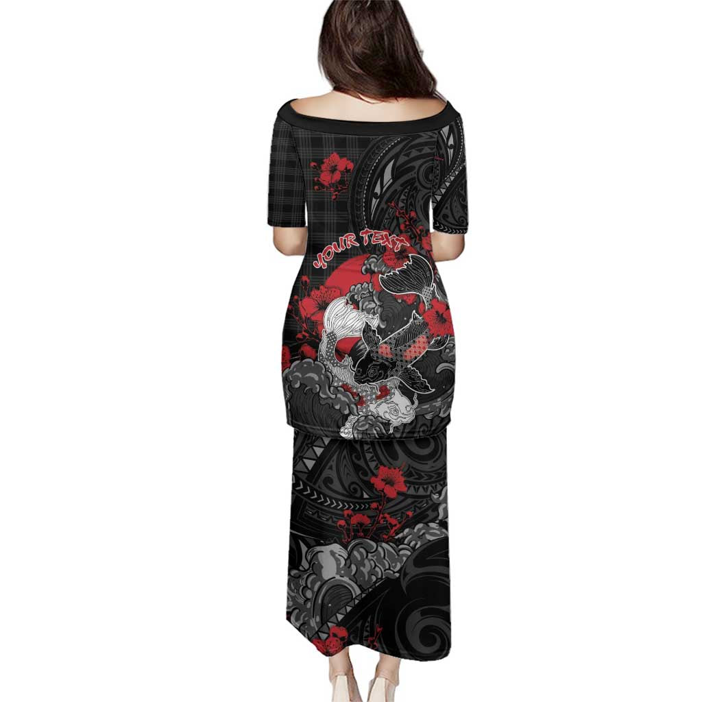Personalised Hawaiian And Japanese Family Matching Puletasi and Hawaiian Shirt Aloha Koi Fish Palaka Patterns DT05 - Polynesian Pride