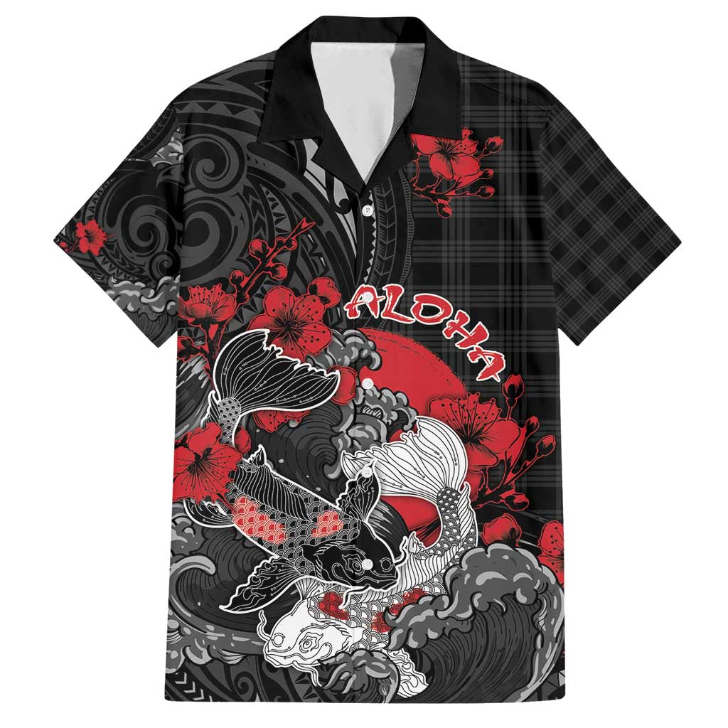 Personalised Hawaiian And Japanese Family Matching Tank Maxi Dress and Hawaiian Shirt Aloha Koi Fish Palaka Patterns - Polynesian Pride