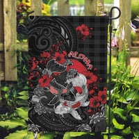 Hawaiian And Japanese Garden Flag Aloha Koi Fish Palaka Patterns DT05 Garden Flag Black - Polynesian Pride