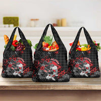 Hawaiian And Japanese Grocery Bag Aloha Koi Fish Palaka Patterns DT05 3-pack One Size Black - Polynesian Pride