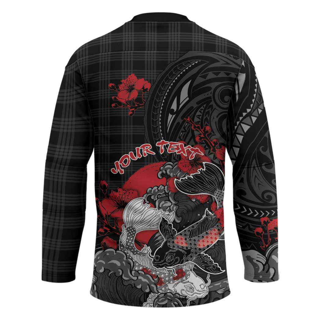Personalised Hawaiian And Japanese Hockey Jersey Aloha Koi Fish Palaka Patterns DT05 - Polynesian Pride