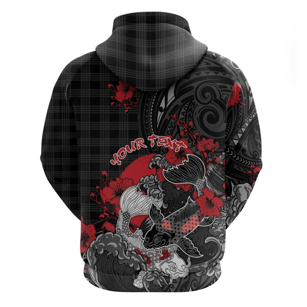 Personalised Hawaiian And Japanese Hoodie - Aloha Koi Fish Palaka Patterns DT05 - Polynesian Pride