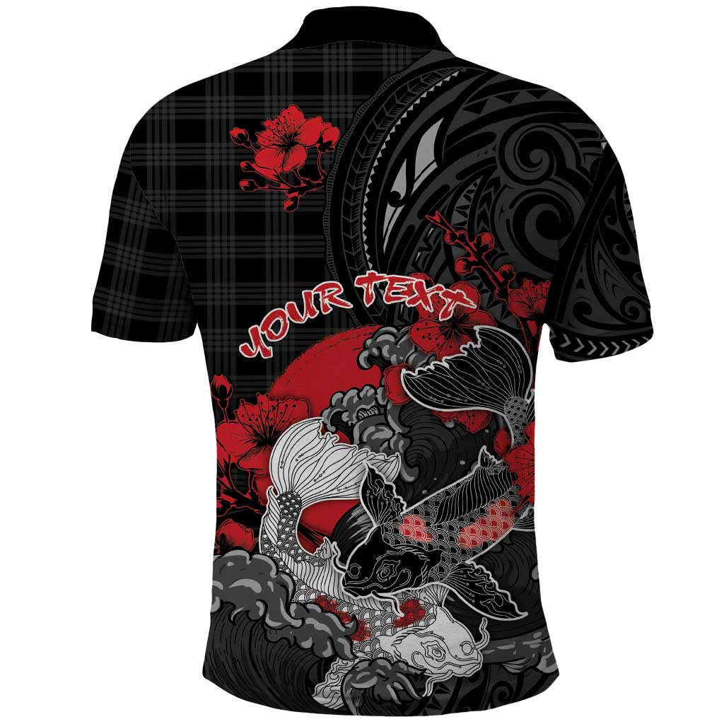 Personalised Hawaiian And Japanese Polo Shirt Aloha Koi Fish Palaka Patterns DT05 - Polynesian Pride
