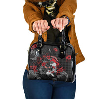 Hawaiian And Japanese Shoulder Handbag Aloha Koi Fish Palaka Patterns DT05 One Size Black - Polynesian Pride