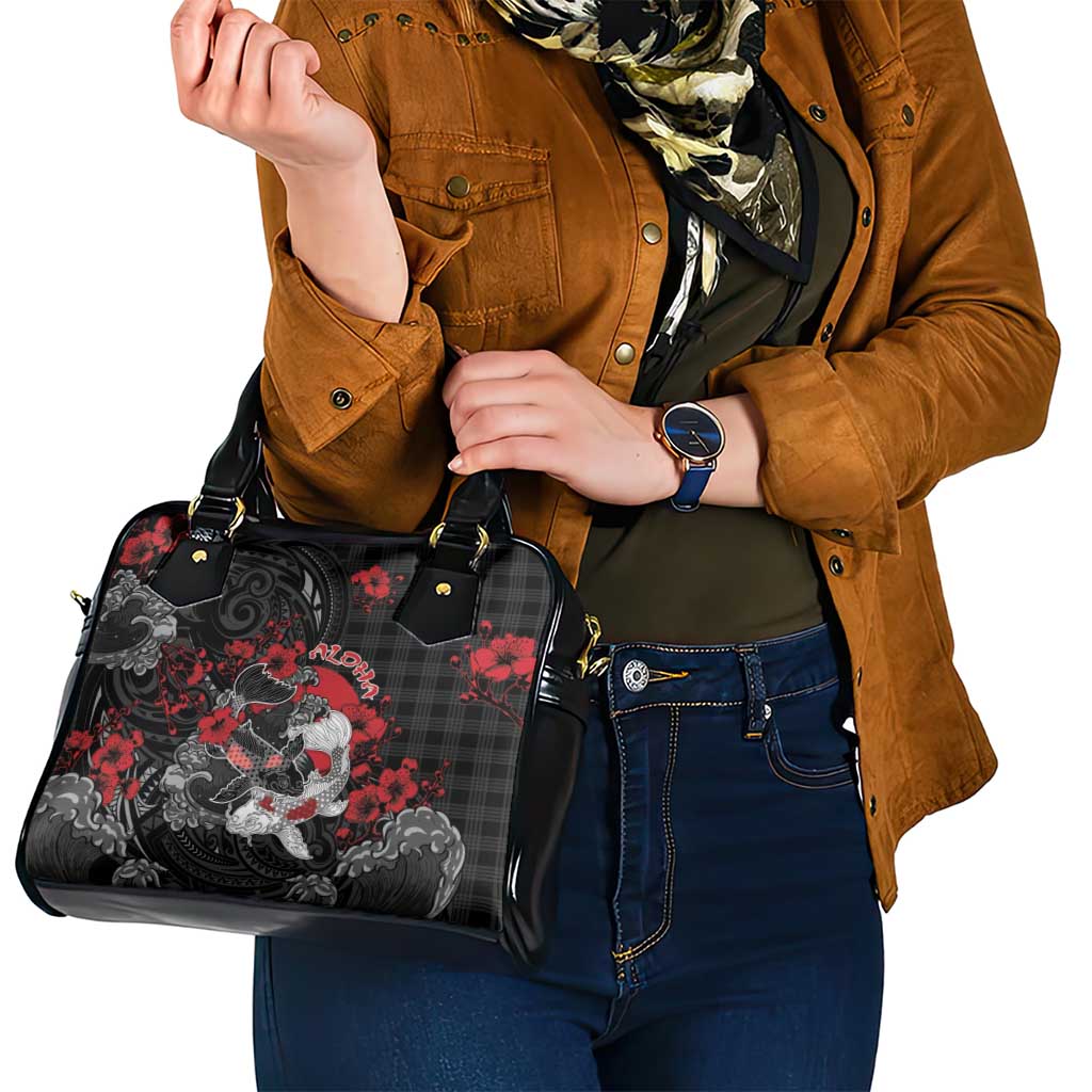 Hawaiian And Japanese Shoulder Handbag Aloha Koi Fish Palaka Patterns DT05 - Polynesian Pride