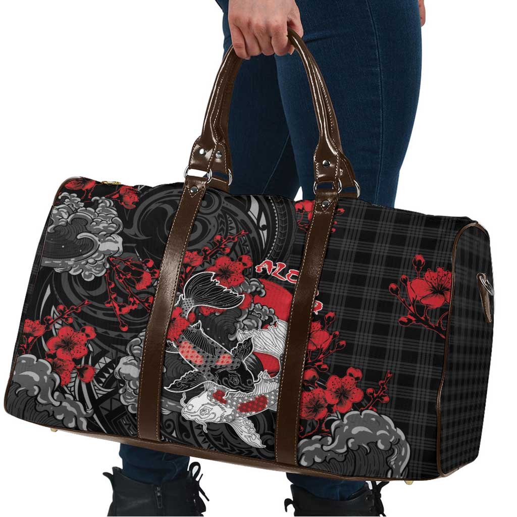 Hawaiian And Japanese Travel Bag Aloha Koi Fish Palaka Patterns DT05 - Polynesian Pride