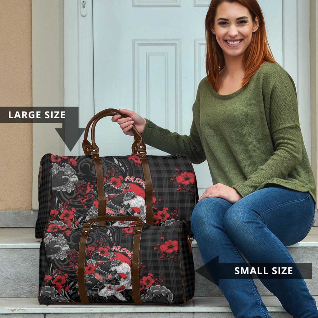 Hawaiian And Japanese Travel Bag Aloha Koi Fish Palaka Patterns DT05 - Polynesian Pride