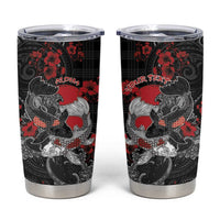 Personalised Hawaiian And Japanese Tumbler Cup Aloha Koi Fish Palaka Patterns DT05 Black - Polynesian Pride