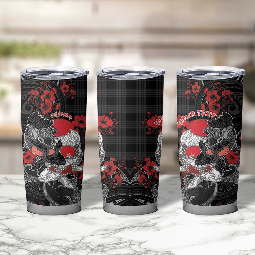 Personalised Hawaiian And Japanese Tumbler Cup Aloha Koi Fish Palaka Patterns DT05 - Polynesian Pride