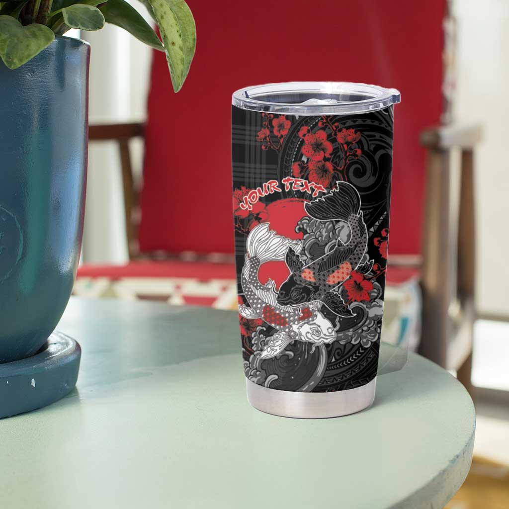 Personalised Hawaiian And Japanese Tumbler Cup Aloha Koi Fish Palaka Patterns DT05 - Polynesian Pride