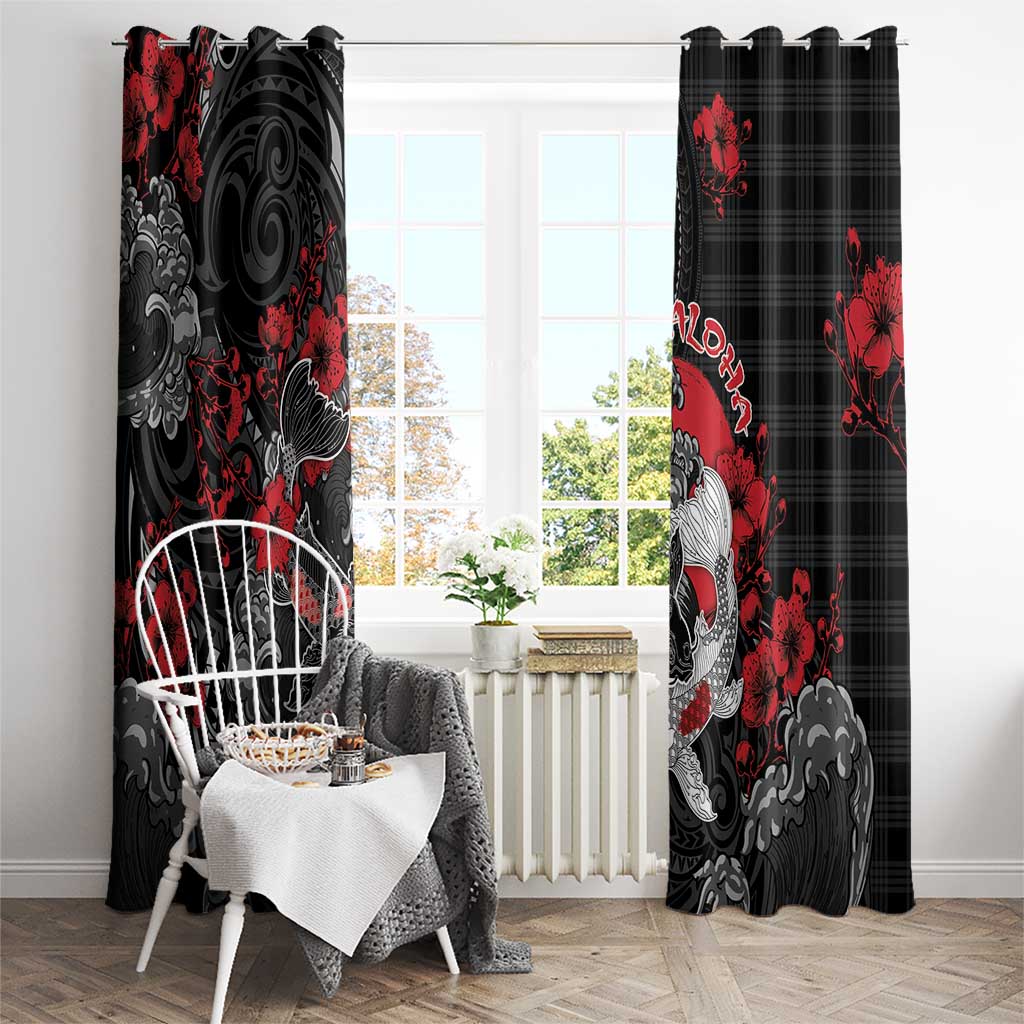 Hawaiian And Japanese Window Curtain Aloha Koi Fish Palaka Patterns DT05 - Polynesian Pride