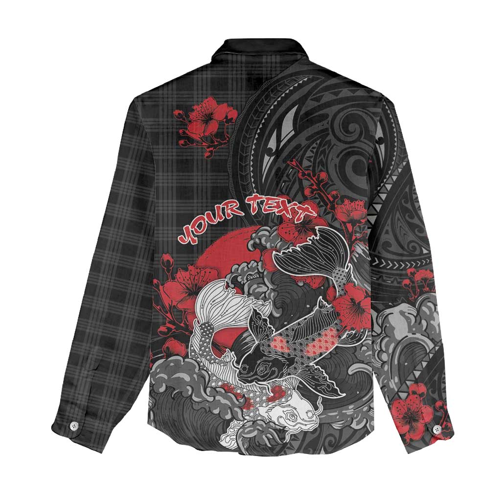 Personalised Hawaiian And Japanese Women Casual Shirt Aloha Koi Fish Palaka Patterns DT05 - Polynesian Pride
