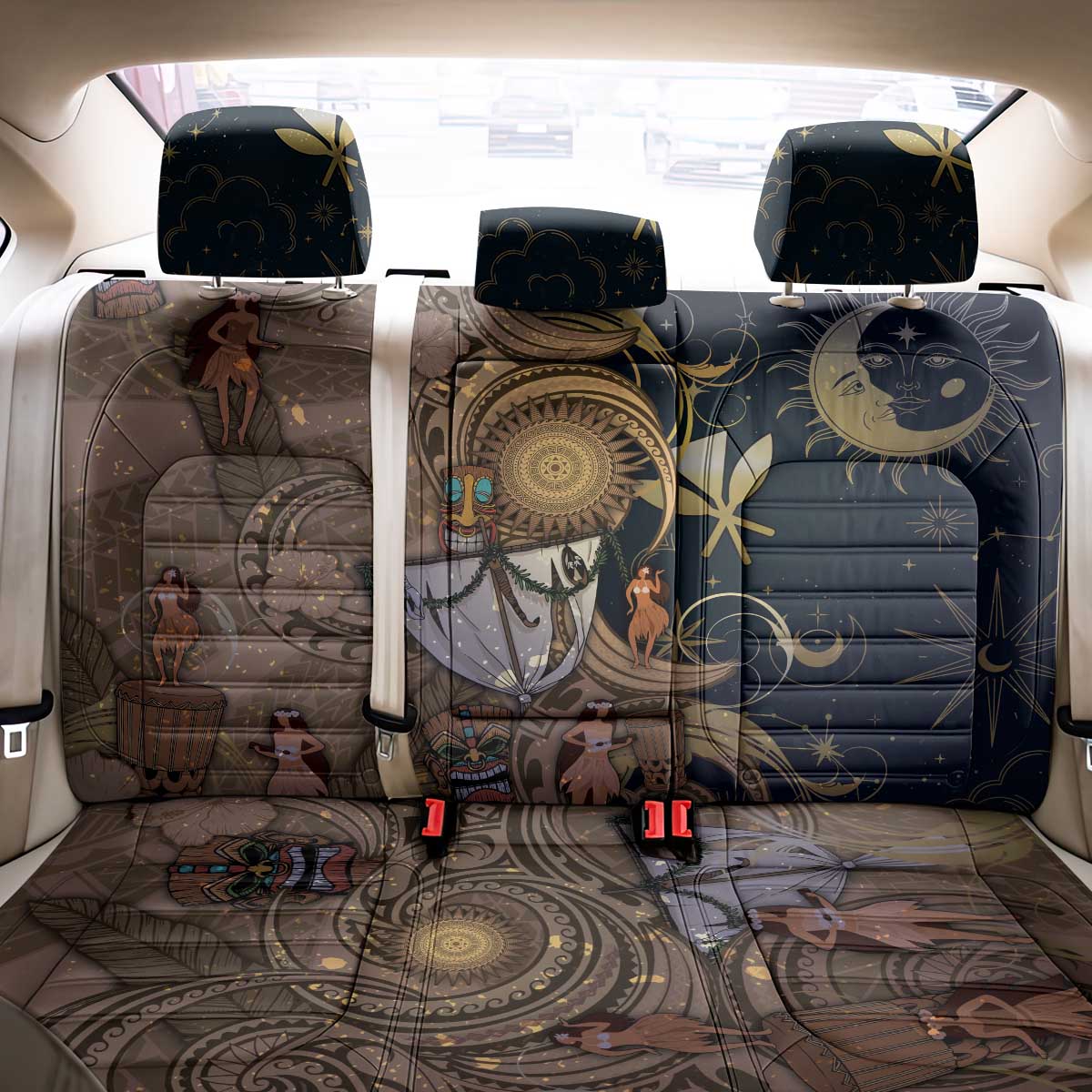 Hawaii Makahiki Back Car Seat Cover Polynesian Sky And Earth - Polynesian Pride
