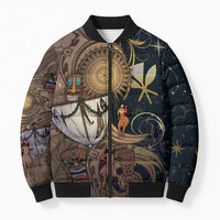 Hawaii Makahiki Bomber Puffer Jacket Polynesian Sky And Earth - Polynesian Pride