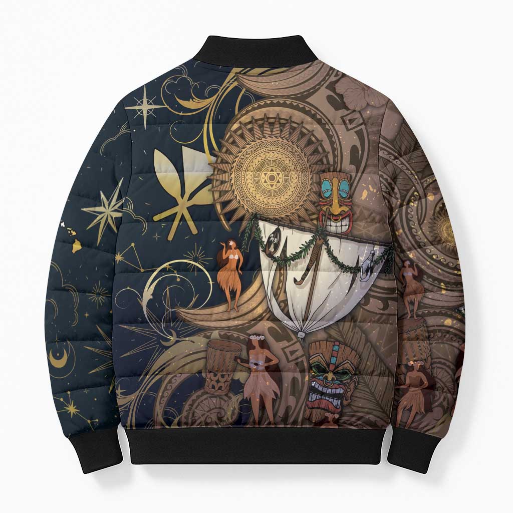 Hawaii Makahiki Bomber Puffer Jacket Polynesian Sky And Earth - Polynesian Pride