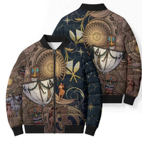 Hawaii Makahiki Bomber Puffer Jacket Polynesian Sky And Earth - Polynesian Pride