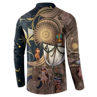 Hawaii Makahiki Button Sweatshirt Polynesian Sky And Earth - Polynesian Pride