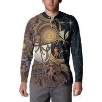 Hawaii Makahiki Button Sweatshirt Polynesian Sky And Earth - Polynesian Pride