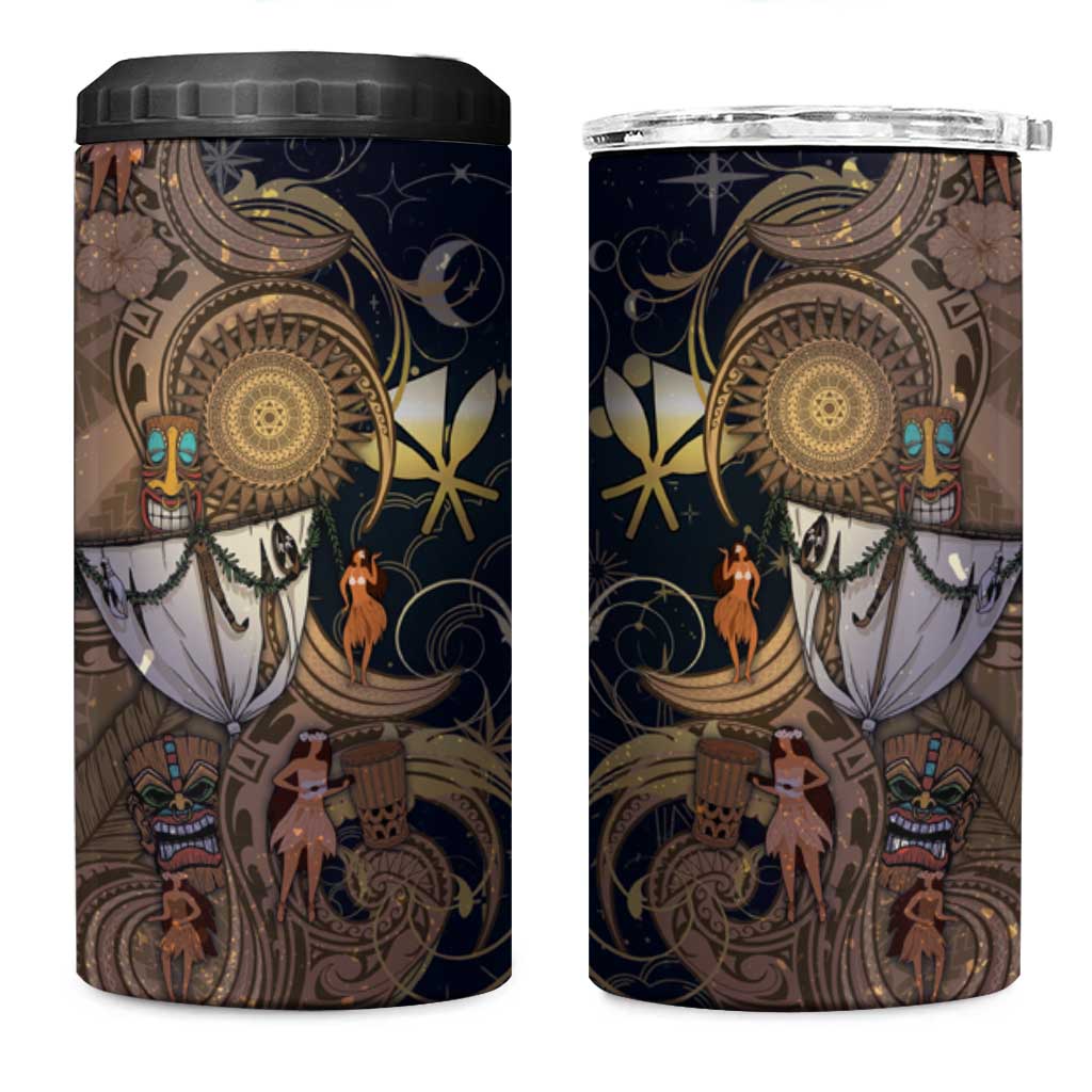 Hawaii Makahiki 4 in 1 Can Cooler Tumbler Polynesian Sky And Earth - Polynesian Pride