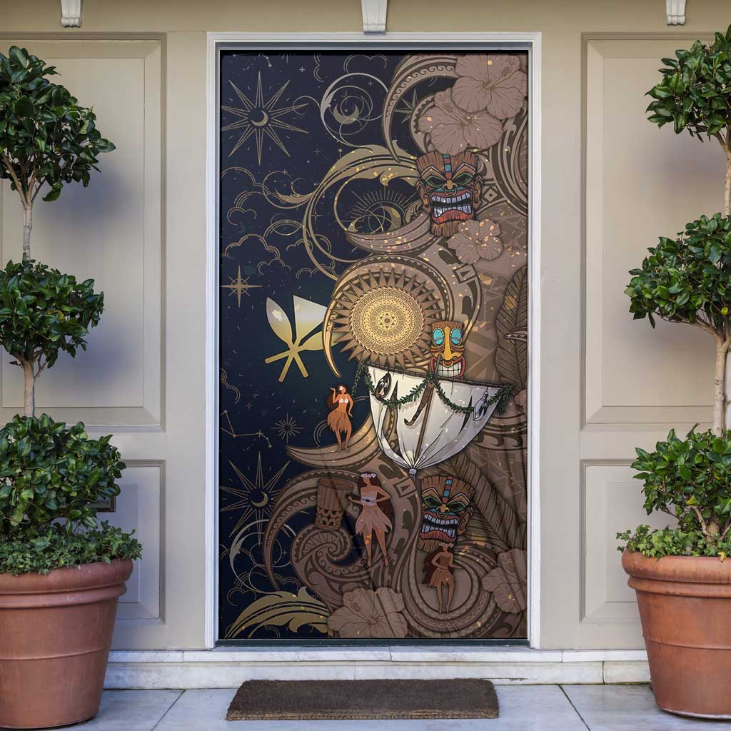 Hawaii Makahiki Door Cover Polynesian Sky And Earth - Polynesian Pride