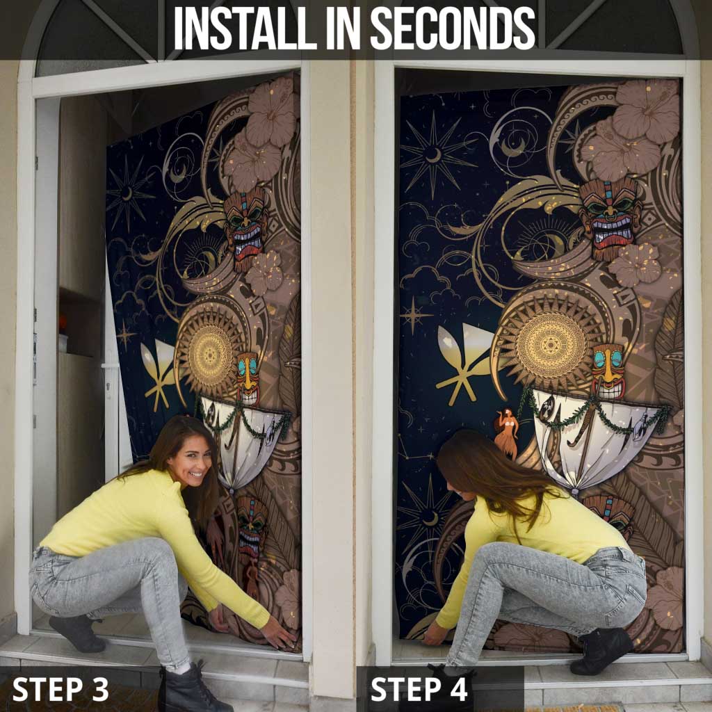 Hawaii Makahiki Door Cover Polynesian Sky And Earth - Polynesian Pride