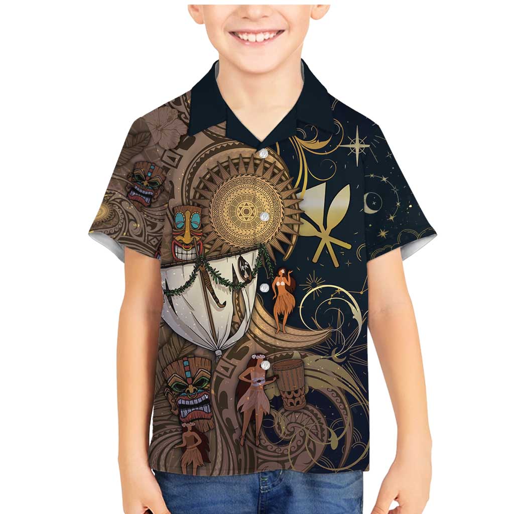 Hawaii Makahiki Family Matching Mermaid Dress and Hawaiian Shirt Polynesian Sky And Earth - Polynesian Pride