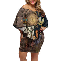 Hawaii Makahiki Family Matching Off Shoulder Short Dress and Hawaiian Shirt Polynesian Sky And Earth - Polynesian Pride