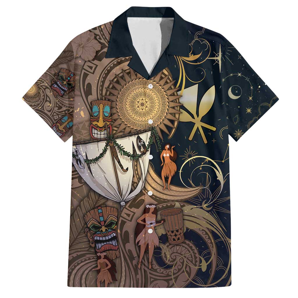 Hawaii Makahiki Family Matching Tank Maxi Dress and Hawaiian Shirt Polynesian Sky And Earth - Polynesian Pride