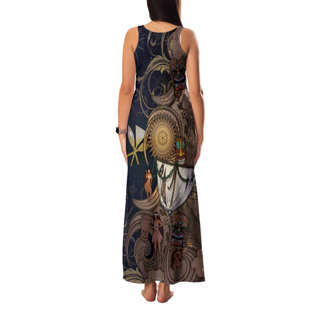 Hawaii Makahiki Family Matching Tank Maxi Dress and Hawaiian Shirt Polynesian Sky And Earth - Polynesian Pride