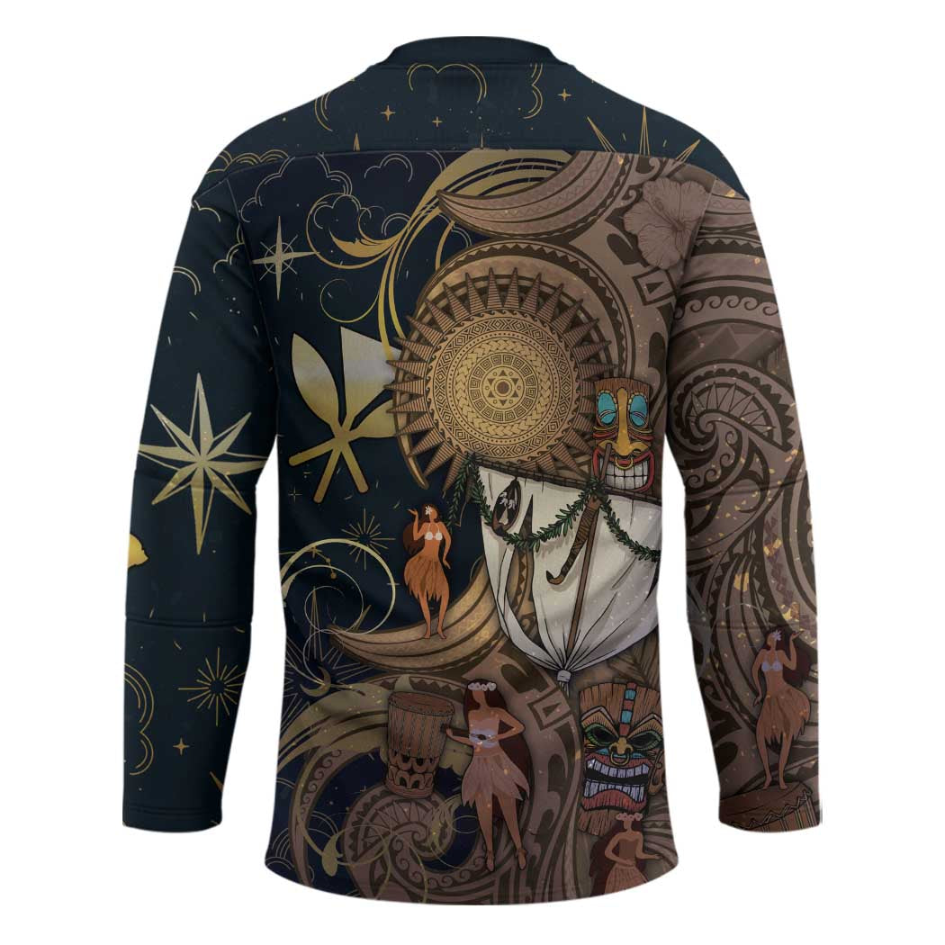Hawaii Makahiki Hockey Jersey Polynesian Sky And Earth - Polynesian Pride