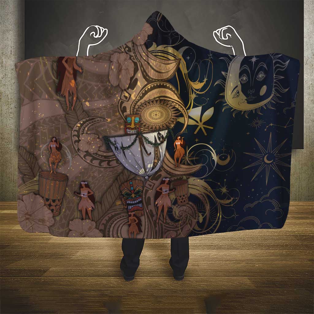 Hawaii Makahiki Hooded Blanket Polynesian Sky And Earth - Polynesian Pride