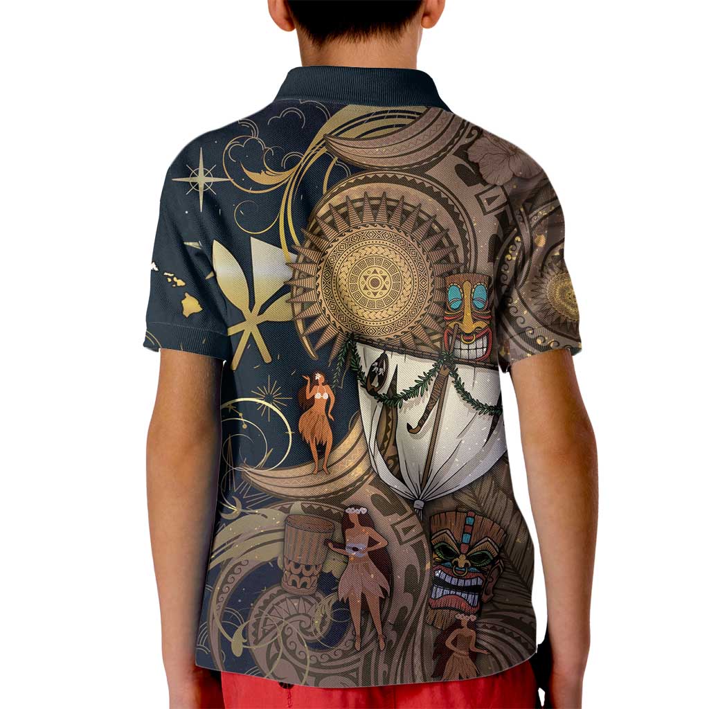 Hawaii Makahiki Kid Polo Shirt Polynesian Sky And Earth - Polynesian Pride