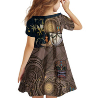 Hawaii Makahiki Kid Short Sleeve Dress Polynesian Sky And Earth - Polynesian Pride