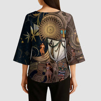 Hawaii Makahiki Kimono Sleeve Blouse Polynesian Sky And Earth - Polynesian Pride